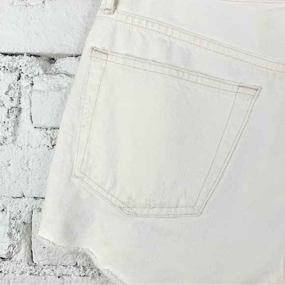 Agolde Parker White Cutoff Shorts Button Fly Denim Jean Shorts 26 - Picture 4 of 15